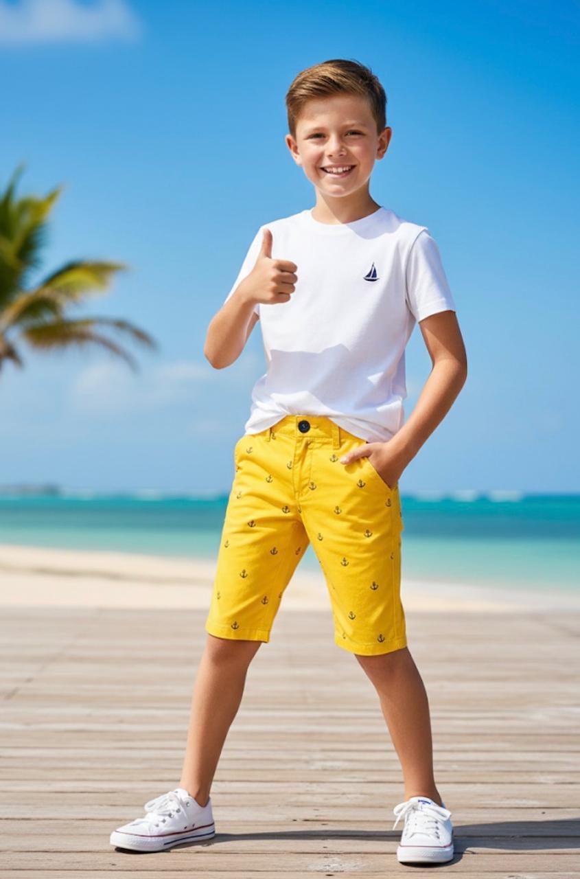 Bermuda Infantil Amarela SURF