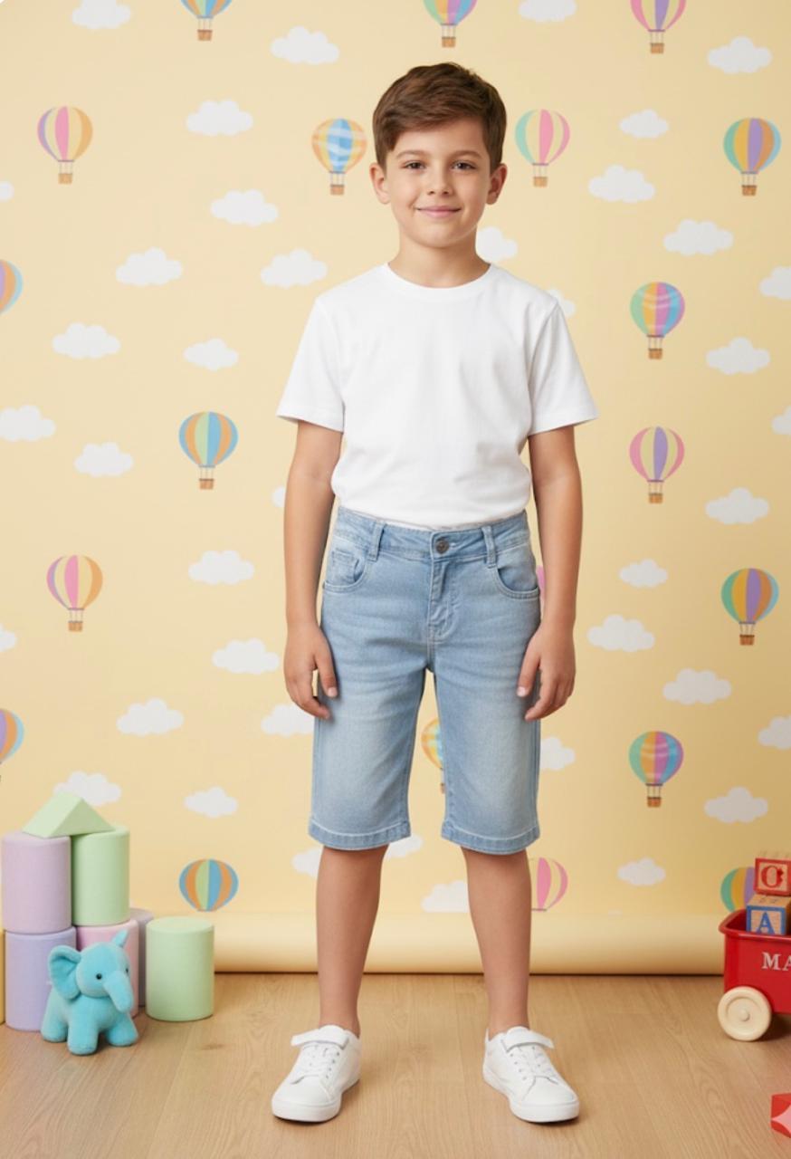 Bermuda Infantil Jeans Claro