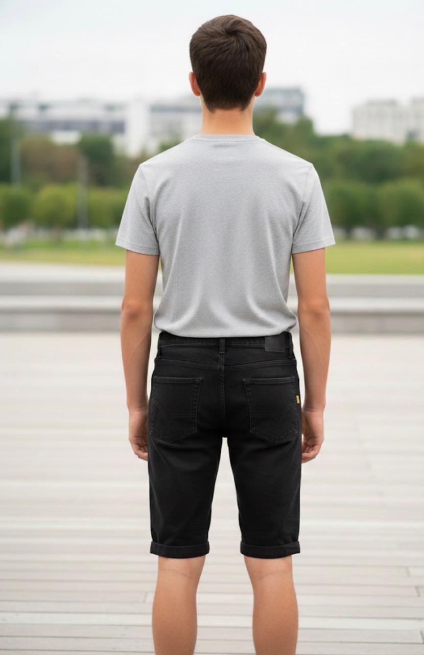 Bermuda Infantil Jeans Black