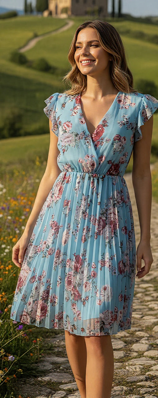 Vestido Curto Estampado Floral