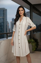 Vestido Chemise Listras