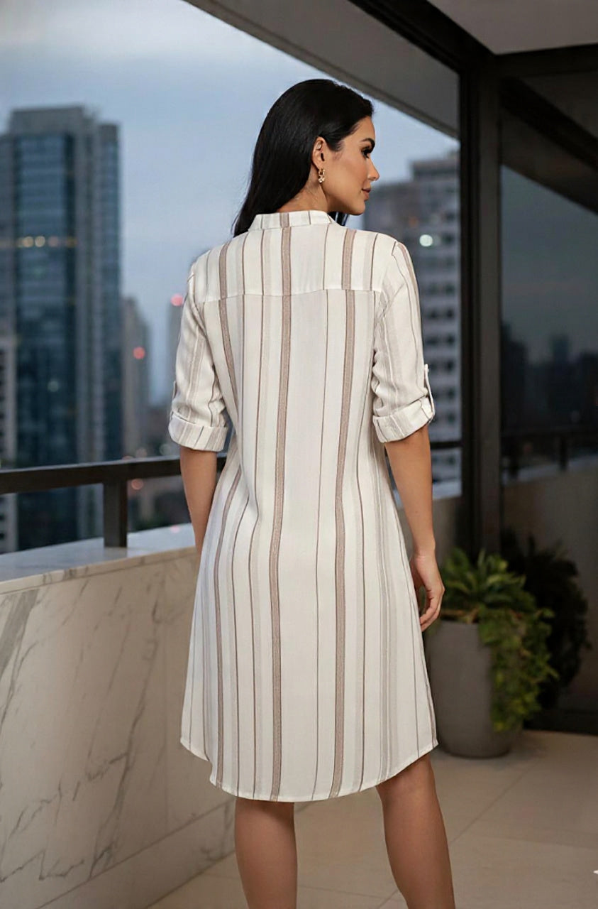 Vestido Chemise Listras