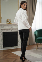 Blazer Feminino Alfaiataria Riscas Branco